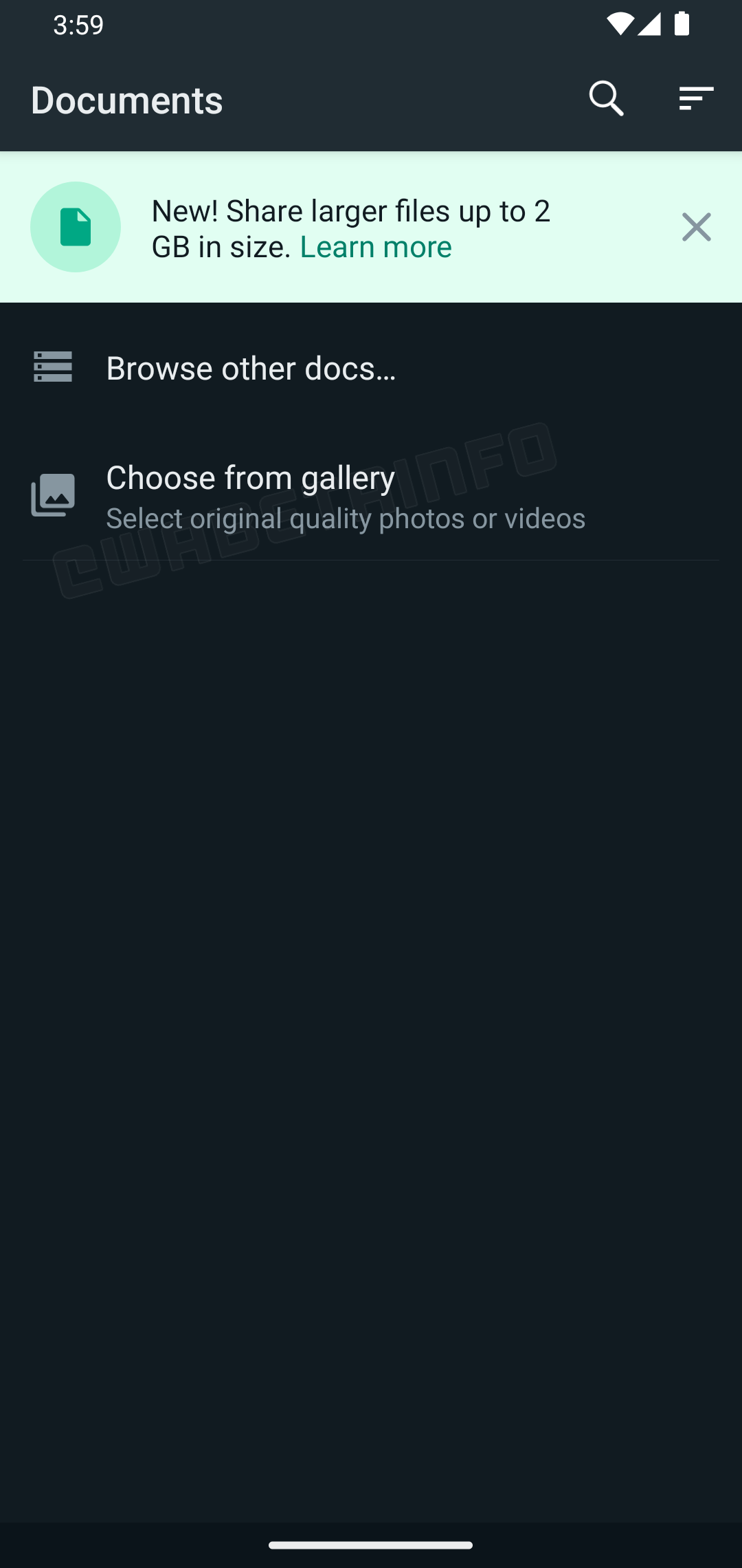 O WhatsApp Beta agora oferece um atalho para selecionar fotos e vídeos da galeria.