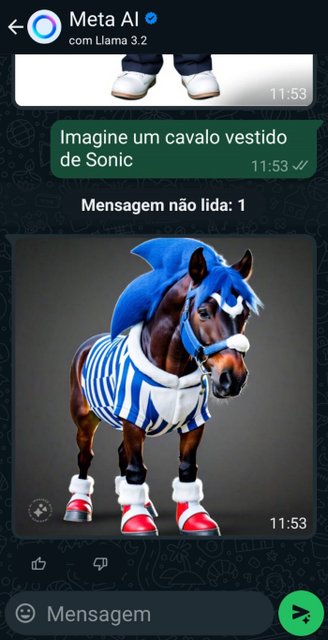 A Meta AI pode gerar fotos a partir de textos. (Imagem: Carlos Palmeira/Wa Web Plus)