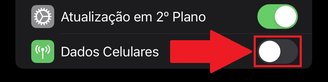 Desative a opção Dados Celulares